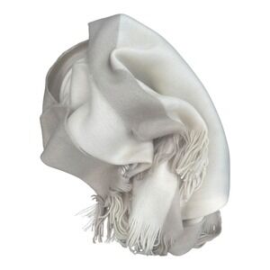 Crate and Barrel Tepi Throw Natural Color Block Fringe 40x70in